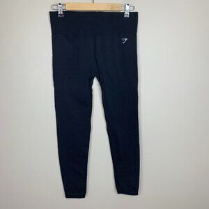 Gymshark Black Cropped High Rise Leggings - Medium